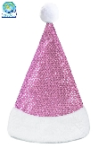 CAPPELLO NATALE LUSSO PAILLETTES ROSA